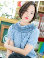 カバーヘア ブリス 川口(COVER HAIR bliss)&nbsp;キリっとクリアカラー☆黒髪かきあげ前髪c3川口20代30代40代