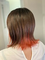 ツムグ 代官山店(TUMUGU) ビビッドカラーミルクティーピンクインナーカラー/白髪ぼかし