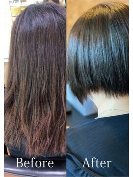 アークスヘアー 大人かわいい/小顔/丸み/大人耳掛け☆暗髪×小顔ショート