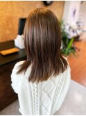 べージュハイライト髪質改善酸熱トリートメント艶感ストレート
