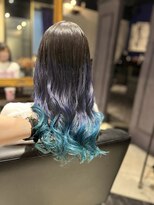 スターズ 渋谷(STARS)&nbsp;ネイビーブルー×ターコイズブルーグラデーション