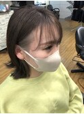 ぱつっとボブ シースルー ミルクティー グレージュ