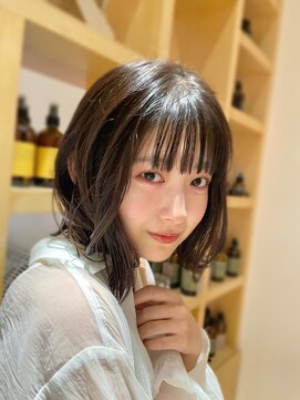 オーガニックマインド 坂戸 鶴ヶ島(organic+mind) 大人可愛い切りっぱなしボブモカベージュ