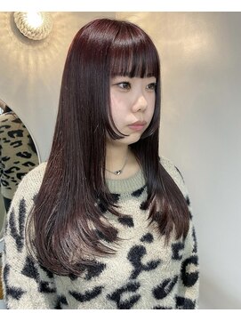 ワルム(warme) ボルドー×レイヤーカット