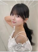 小顔レイヤー 前髪顔周り 髪質改善縮毛