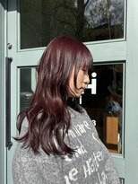 クンクンルーホーライシー(KUN KUN LU HO laishi)&nbsp;顔まわりレイヤー&ブリーチなしチェリーレッド