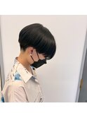 刈り上げマッシュショート/刈り上げショート×艶髪