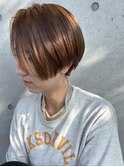オレンジベージュ/ショートボブ