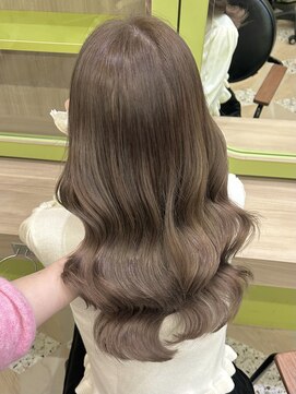 イオエ 西梅田(ioe) ブリーチなしカラー/髪質改善/ミルクティーベージュ/小顔ヘア
