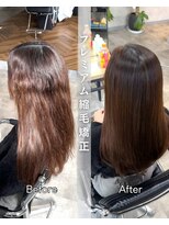 サクラ オモテサンドウ(SAKURA)&nbsp;プレミアム縮毛矯正/暗めカラー/グランマッシュ/デザインカラー