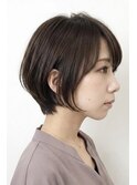 ショートボブ×グレイアッシュ