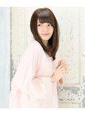 『ロブ』×『ストレート』アッシュブラック/縮毛矯正