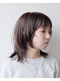 ミディアムウルフ#ベージュ#パーマ #ダメージレスカラー#豊橋