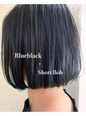 切りっぱなしボブ◇グレーブルーブラック◆宇野莉央