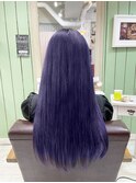 ロングヘアのダブルカラー×ラベンダーパープル