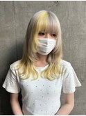 ホワイトシルバー×裾イエロー