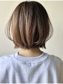 インナーグレージュ×小顔前髪×くびれレイヤー×つや髪b