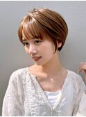 前髪あり耳掛け丸みくびれショートボブ20代30代40代50代(蘭)