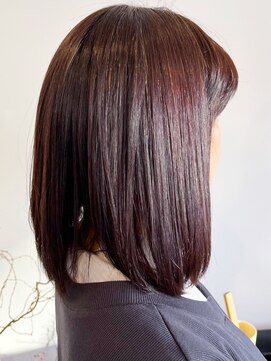 レポヘアー(Repos hair) 20代30代40代髪質改善カラーミディアムボブ透明感ダークブラウン