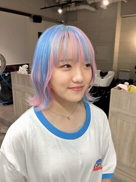 コワファーストナガサキシャンプーボーイ(COIFF1RST NAGASAKI SHAMPOO BOY) 長崎 デザインカラー ペールブルー×ペールピンク