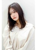 ★レイヤーカットデザインカラーオリーブベージュウェットヘア
