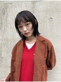◎切りっぱなしボブ縮毛矯正ショートボブストレートパーマ