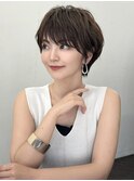 前髪あり耳掛け丸みくびれ大人ボブ/20代/30代/40代/ショート