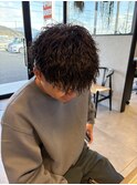 メンズカット爽やか黒髪スパイラルパーマ20代30代40代