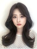 10代20代30代40代レイヤーロング韓国くびれヘアショコラブラウン