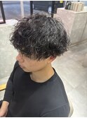 波巻きパーマ/波巻きツイスト/刈り上げマッシュ