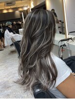 ブレンド 渋谷(BLend)&nbsp;ハイライトカラーくびれヘアアプリコットオレンジ