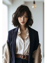 ノラ シブヤ(NORA) 小顔ミディアムパーマミディアムデジタルパーマボブパーマ前髪