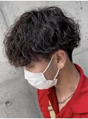 波巻きパーマメンズパーマメンズヘアツーブロックツイストパーマ