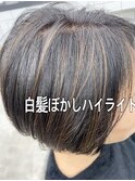 40代50代60代白髪染めハイライトマッシュショート白髪ぼかし