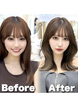 アマトウキョウ アユンチェ(AMA TOKYO×AYUNCHE) 韓国ヘア　2wayバング  レイヤーカット くびれヘア  顔周り/