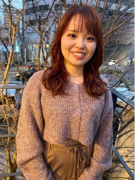 ツイギー 宮西店(TWiGGY) ふわっとミディアムにオレンジブラウン