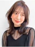 ミニウルフモテ髪前髪デジタルパーマ艶感うる艶髪斜めバング