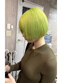 ブリーチカラー×ライムグリーン×髪質改善
