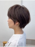 ショート/オリーブカラー/髪質改善/白髪ぼかし/小顔