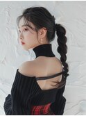 ヘアアレンジ/顔まわりカット/ヘアセット/韓国アレンジ