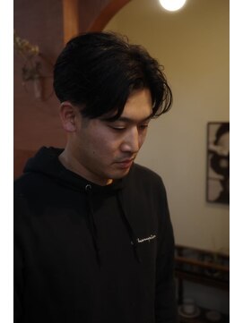 エディ(Edy) メンズセンターパート刈り上げカルマヘア韓国ヘア眉毛カット岡山