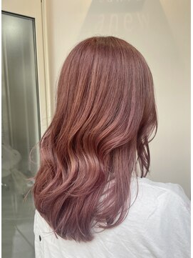 キャンバス 川崎(canvas.) コーラルピンク レイヤーカット/ブリーチ/川崎