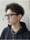 アクティブショートルーズショート縦落ちパーマニュアンスパーマ