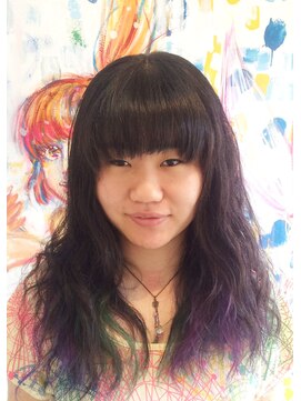 バルテイン(Hair Valtein) ブラックインナーパープルラベンダーグリーン