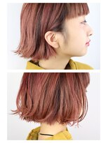 ジャコ ヘアー(jako HAIR)&nbsp;【jako】切りっぱなしボブ　ピンクデザインカラー