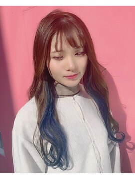 エミュ 天文館店(eMu) オリーブベージュ×ブルーインナーカラー ☆