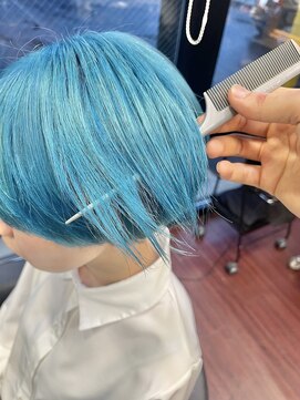 ヘアメイク ユーユ(Hair make U YU) 【こんな色できちゃいます】水色カラー