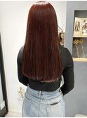 毛利/ブリーチなしダブルカラー暖色ヘアオレンジレッドベージュ