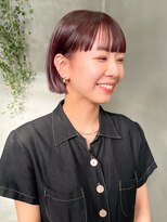 テトヘアー(teto hair)&nbsp;ボブ　レッドカラー　ワイン　ボルドー　艶カラー　暖色系