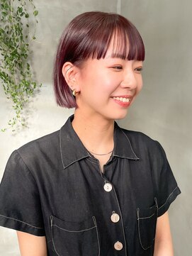 テトヘアー(teto hair) ボブ レッドカラー ワイン ボルドー 艶カラー 暖色系